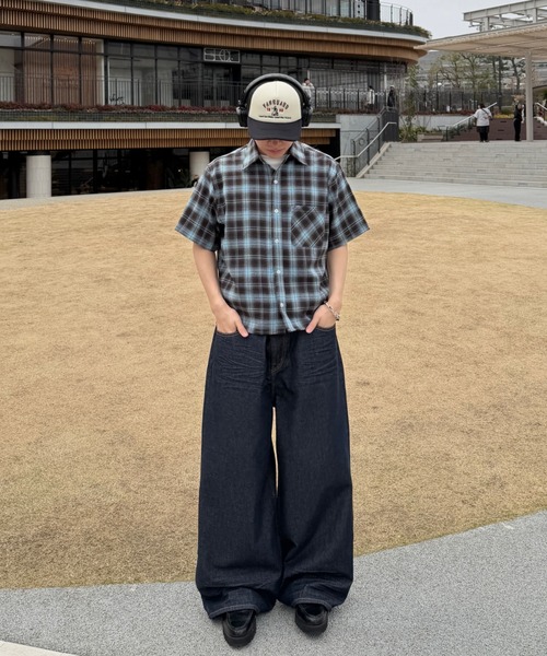 ADAMASTE ジーンズ Skeleton Heart Logo Buggy Rigid Denim Pants