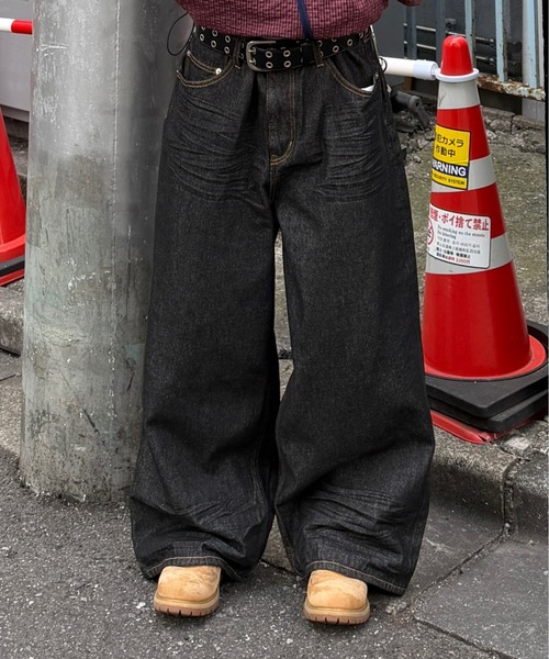 ADAMASTE ワイドパンツ ジーンズ メンズ レディース : ZOZOTOWN Yahoo
