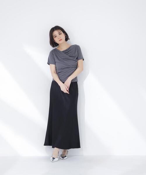 【Oggi掲載】バイアスサテンナロースカート NATURAL BEAUTY BASIC（ナチュラルビューティーベーシック） スカート