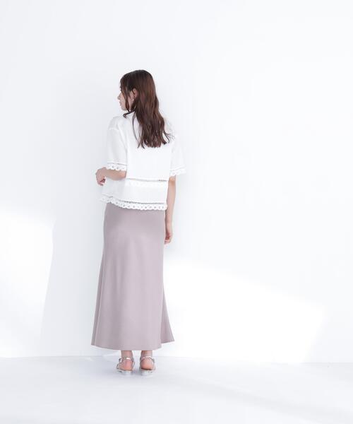 スカート バイアスサテンナロースカートの画像