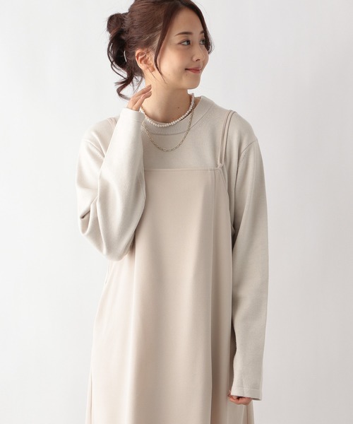 「GLOBAL WORK」 長袖ニット LARGE ライトベージュ メンズの画像2