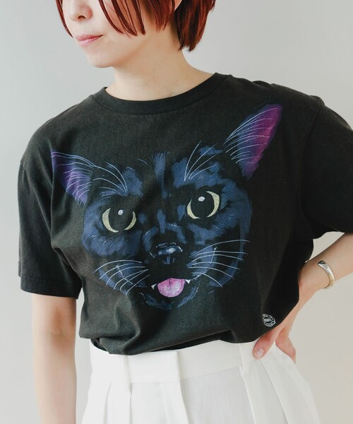 mmts（マミタス） tシャツ 半袖 BLACK CAT FACE Tシャツ 旅行