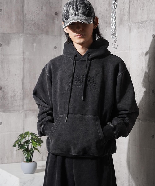 パーカー トライバル柄 ピグメントフーディー / Tribal Print Pigment