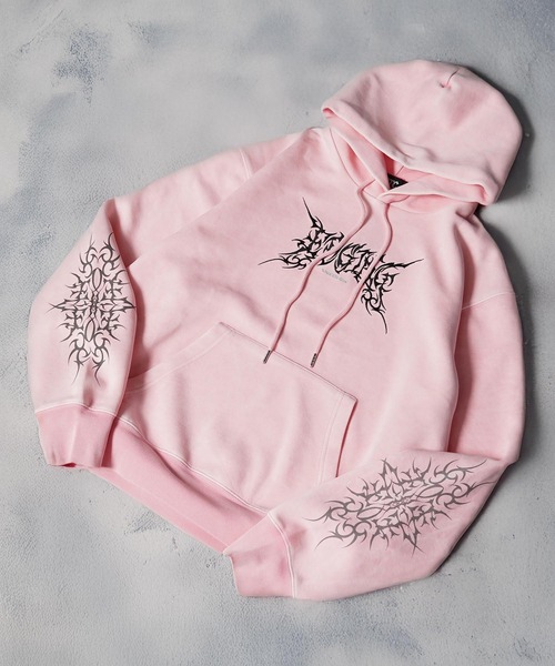ドゥーズィエム　アウトドアパーカー　未使用品　ピンク　フーディー A'GEM/9 × .kom 『SUPPLIER/サプライヤー』 Pierced Tribal Cross Zip
