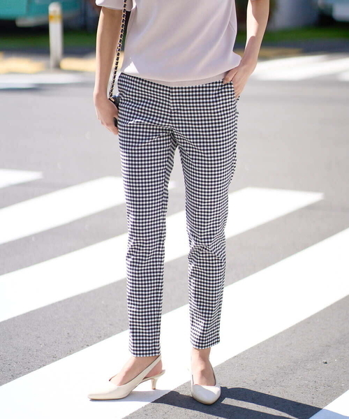 「a.v.v」 クロップドパンツ 36 チャコールグレー レディース_画像2