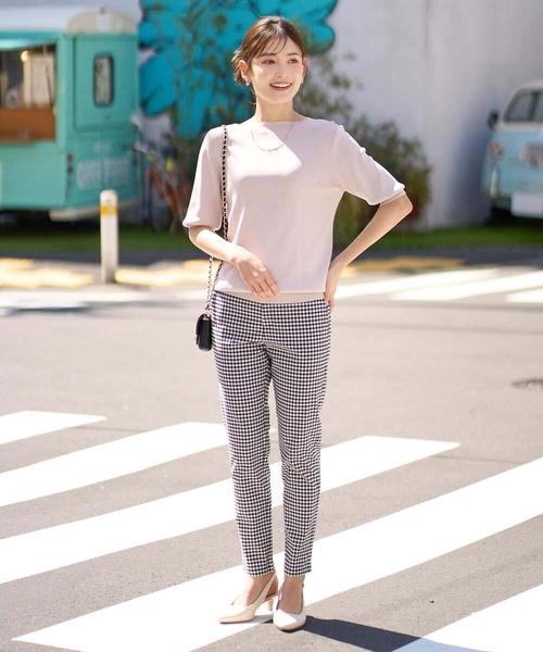 「a.v.v」 クロップドパンツ 36 チャコールグレー レディース_画像4