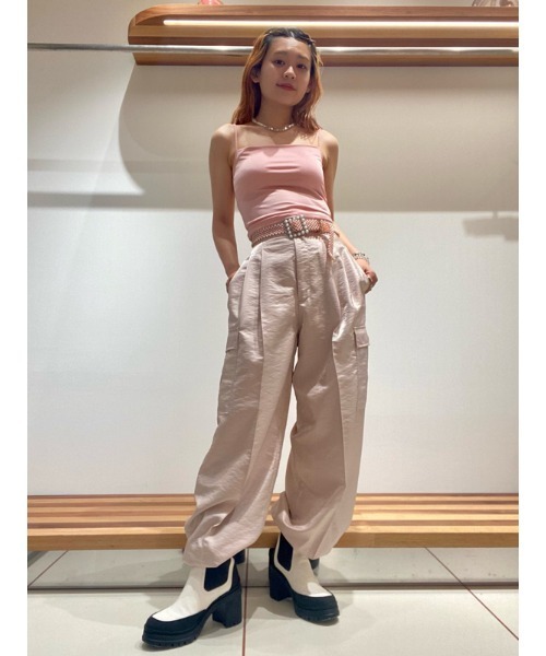 「FURFUR」 カーゴパンツ 0 ホワイト レディース_画像9