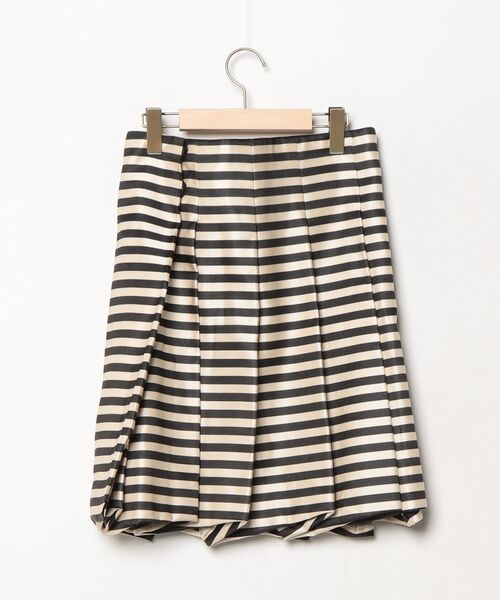 「Lisiere」 ボーダー柄スカート 36 ベージュ レディース_画像2
