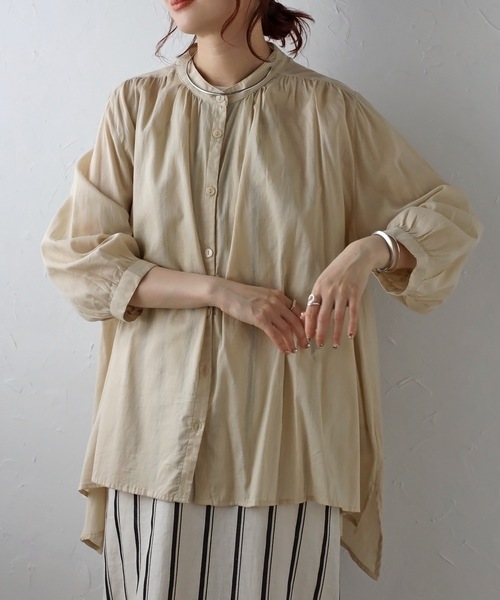 「＆HALF」 長袖ブラウス L ホワイト レディース_画像6