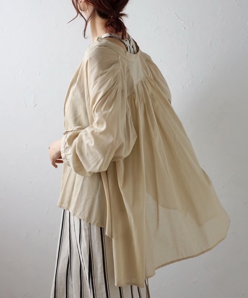 「＆HALF」 長袖ブラウス L ホワイト レディース_画像7