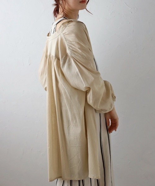 「＆HALF」 長袖ブラウス L ホワイト レディース_画像8