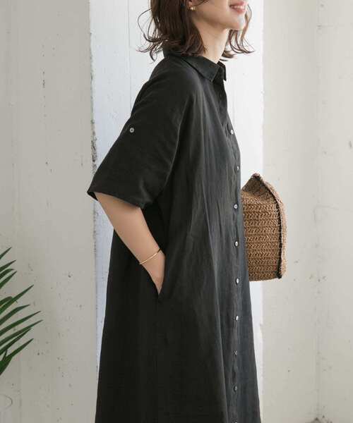 「URBAN RESEARCH DOORS」 シャツワンピース MEDIUM グリーン レディース_画像3