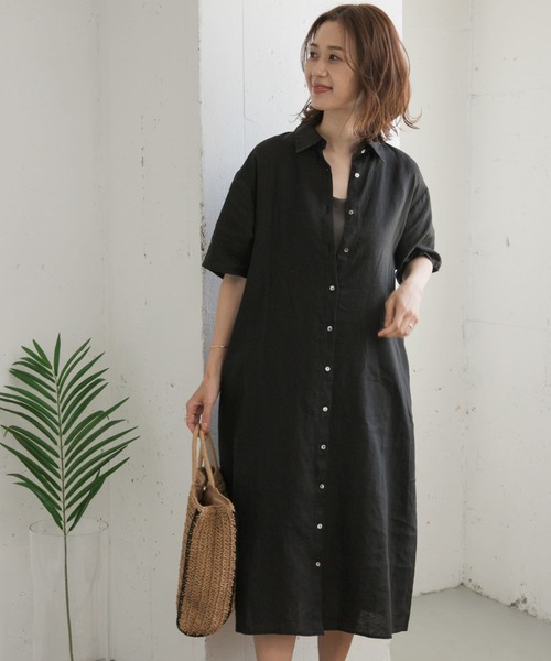 「URBAN RESEARCH DOORS」 シャツワンピース MEDIUM グリーン レディース_画像6