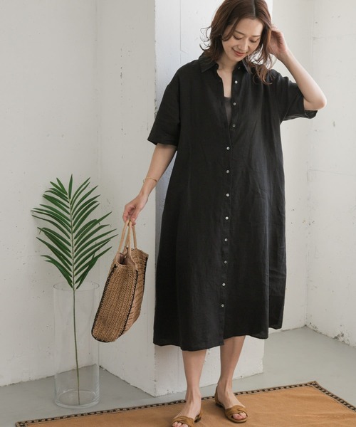 「URBAN RESEARCH DOORS」 シャツワンピース MEDIUM グリーン レディース_画像7
