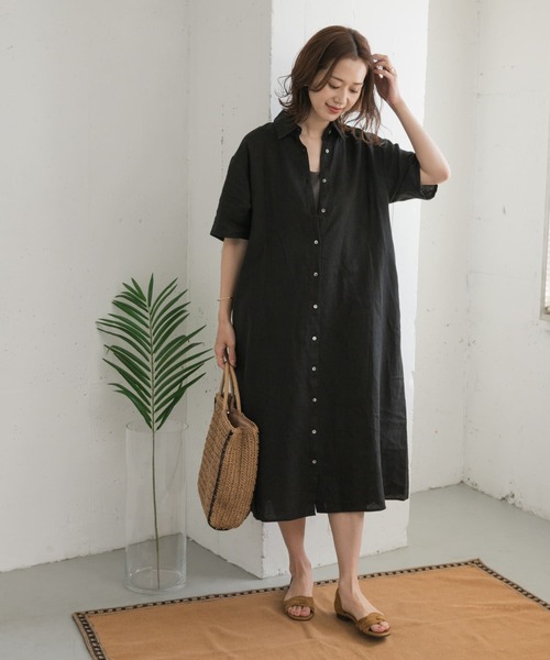 「URBAN RESEARCH DOORS」 シャツワンピース MEDIUM グリーン レディース_画像8