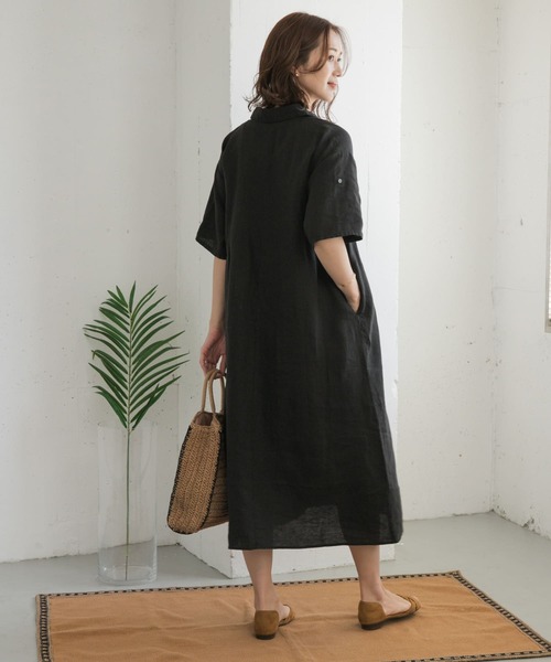 「URBAN RESEARCH DOORS」 シャツワンピース MEDIUM グリーン レディース_画像9