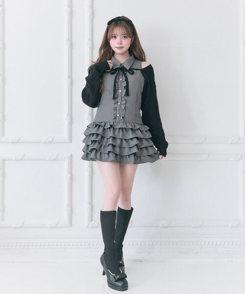 ワンピース Belle Charme / Nosleeve Frill Onepiece OLIVE des OLIVE（オリーブデオリーブ） ワンピース 「Belle Charme