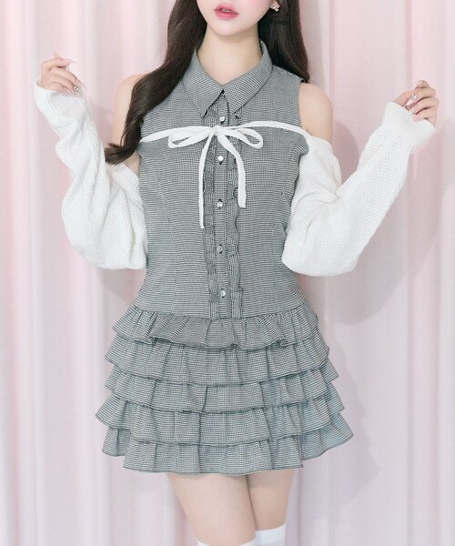 ワンピース Belle Charme / Nosleeve Frill Onepiece OLIVE des OLIVE（オリーブデオリーブ） ワンピース 「Belle Charme