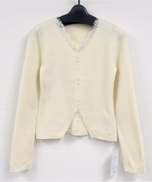 scuffers 短丈 ニット セーター y2k archive CLOTHY ニット セーター 「レースで魅せる、Y2Kフェミニン。」ショート