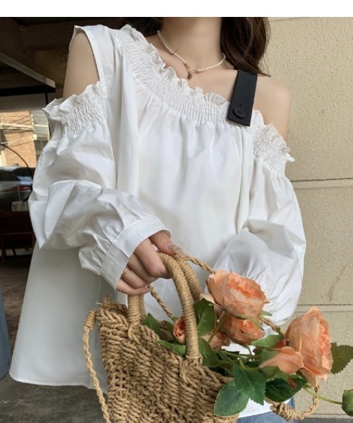 「CELENA BEATS」 長袖ブラウス FREE ホワイト レディース_画像5