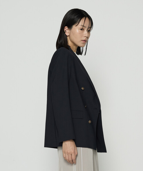 「COMME CA」 テーラードジャケット 9号 ネイビー レディース_画像3