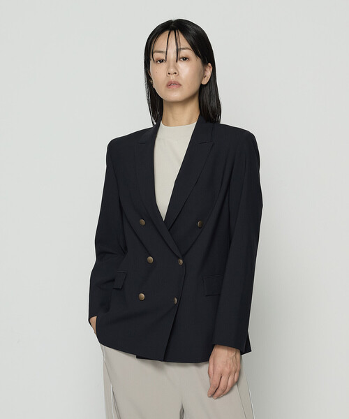「COMME CA」 テーラードジャケット 9号 ネイビー レディース_画像5