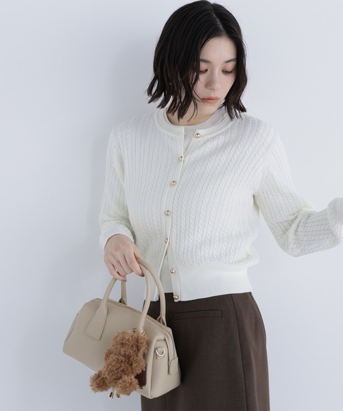 「NATURAL BEAUTY BASIC」 ニットアンサンブル FREE ネイビー レディースの画像