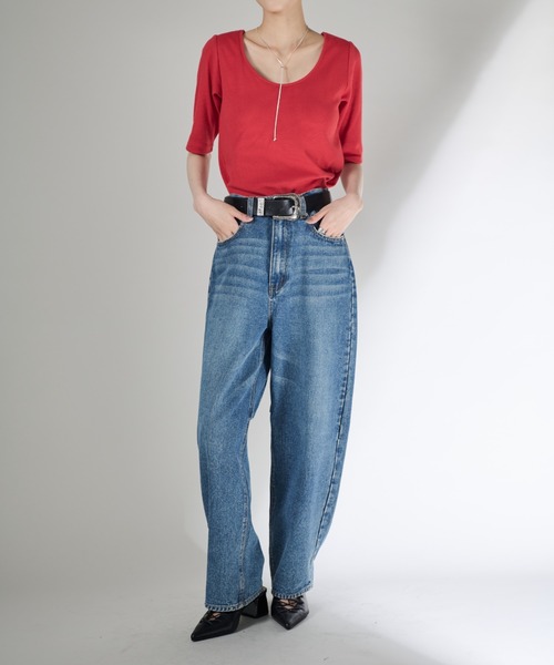 「Shelly island」 デニムパンツ M ブルー レディース_画像8