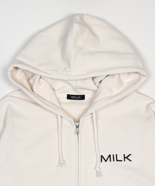 「MILK」 ジップアップパーカー FREE ベージュ レディース