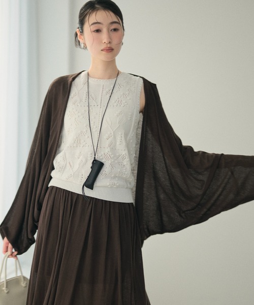 tシャツ drape dolman sleeve knit cardigan /ドレープドルマン