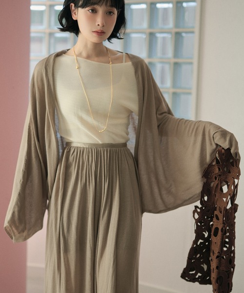 カーディガン drape dolman sleeve knit cardigan /ドレープドルマン