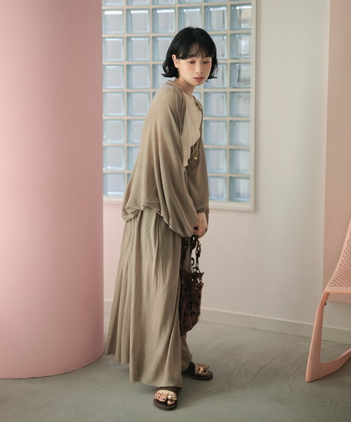 カーディガン drape dolman sleeve knit cardigan /ドレープドルマン