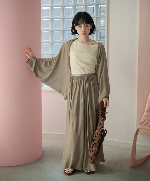 カーディガン drape dolman sleeve knit cardigan /ドレープドルマン