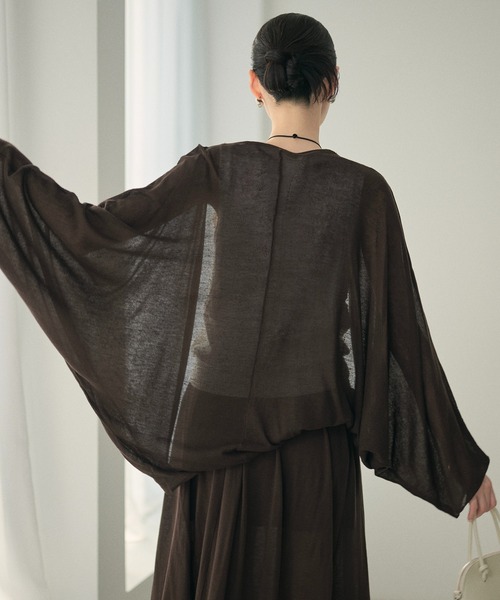 カーディガン drape dolman sleeve knit cardigan /ドレープドルマン