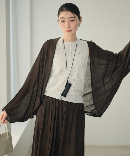 カーディガン drape dolman sleeve knit cardigan /ドレープドルマン