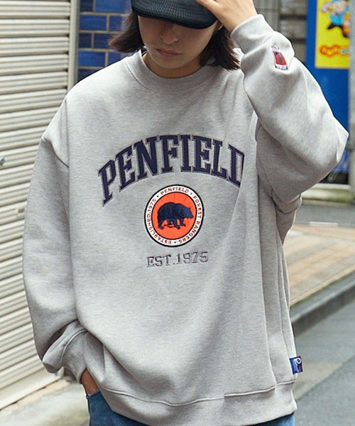 「PEN FIELD」 スウェットカットソー M チャコール メンズ_画像4