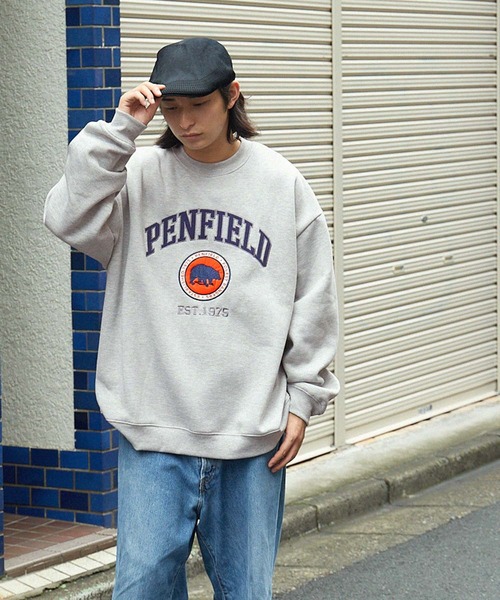 「PEN FIELD」 スウェットカットソー M チャコール メンズ_画像7
