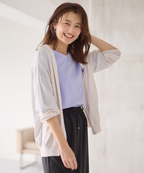 「ANY」 ニットカーディガン F ベージュ レディース_画像7