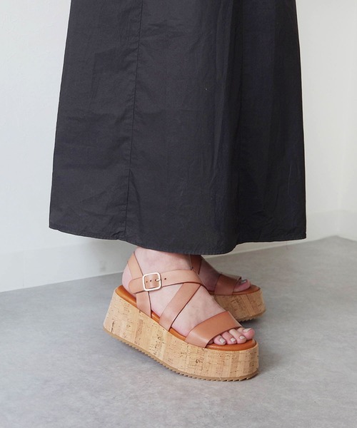 「PUPE」 フラットサンダル 35 ブラック レディース_画像4