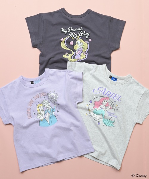 Disney（ディズニー） tシャツ 「別注」ディズニープリンセス プリント