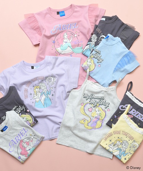 Disney（ディズニー） tシャツ 「別注」ディズニープリンセス プリント