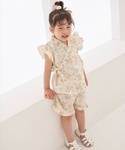 甚平 浴衣 花柄フリル甚平 キッズ 子供 女の子の詳細画像2