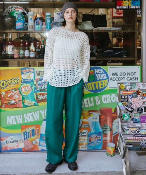 「Auntie Rosa Holiday」 イージーパンツ SMALL ネイビー レディース_画像3