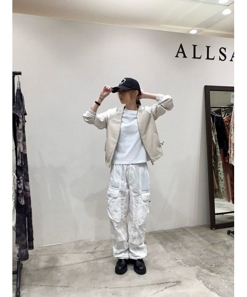 「ALLSAINTS」 カーゴパンツ 6 ホワイト レディース_画像3