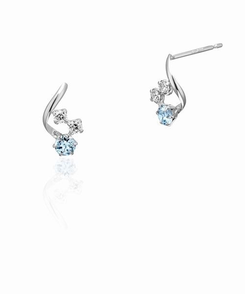 12月誕生石】K10ホワイトゴールド しずく ピアス（ピアス（両耳