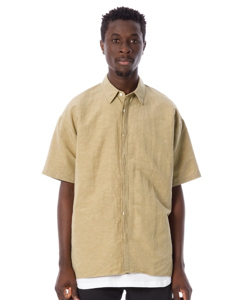 シャツ ブラウス Linen Fly-Front S/S Shirt / リネン比翼半袖シャツ