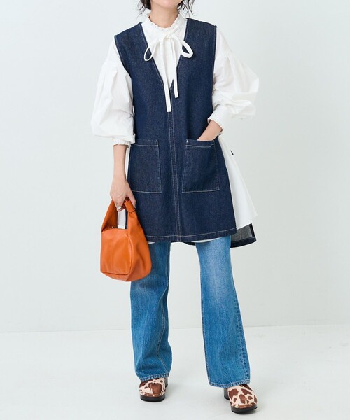 ベスト ジレ ambiance / Denim Apron レディース FREAK'S STORE ベスト ジレ エプロンベスト レディース