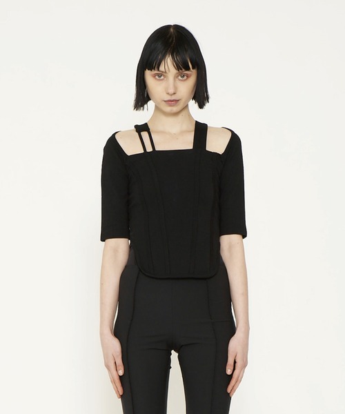 VIAVANDA SQUARE NECK TIGHT TOPS レディース : ZOZOTOWN Yahoo!店 