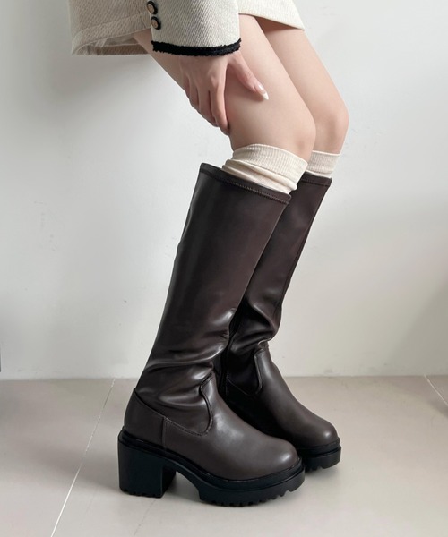 Shoes in Closet ブーツ 厚底 ヒールアップ フィット ストレッチ