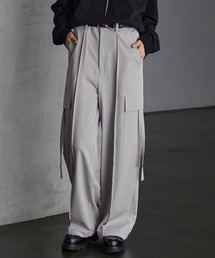 SERACE カーゴパンツ 「SERACE」Loose drape/denim wide slacks